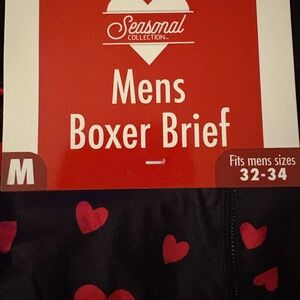 Black Boxer Briefs with Red Hearts